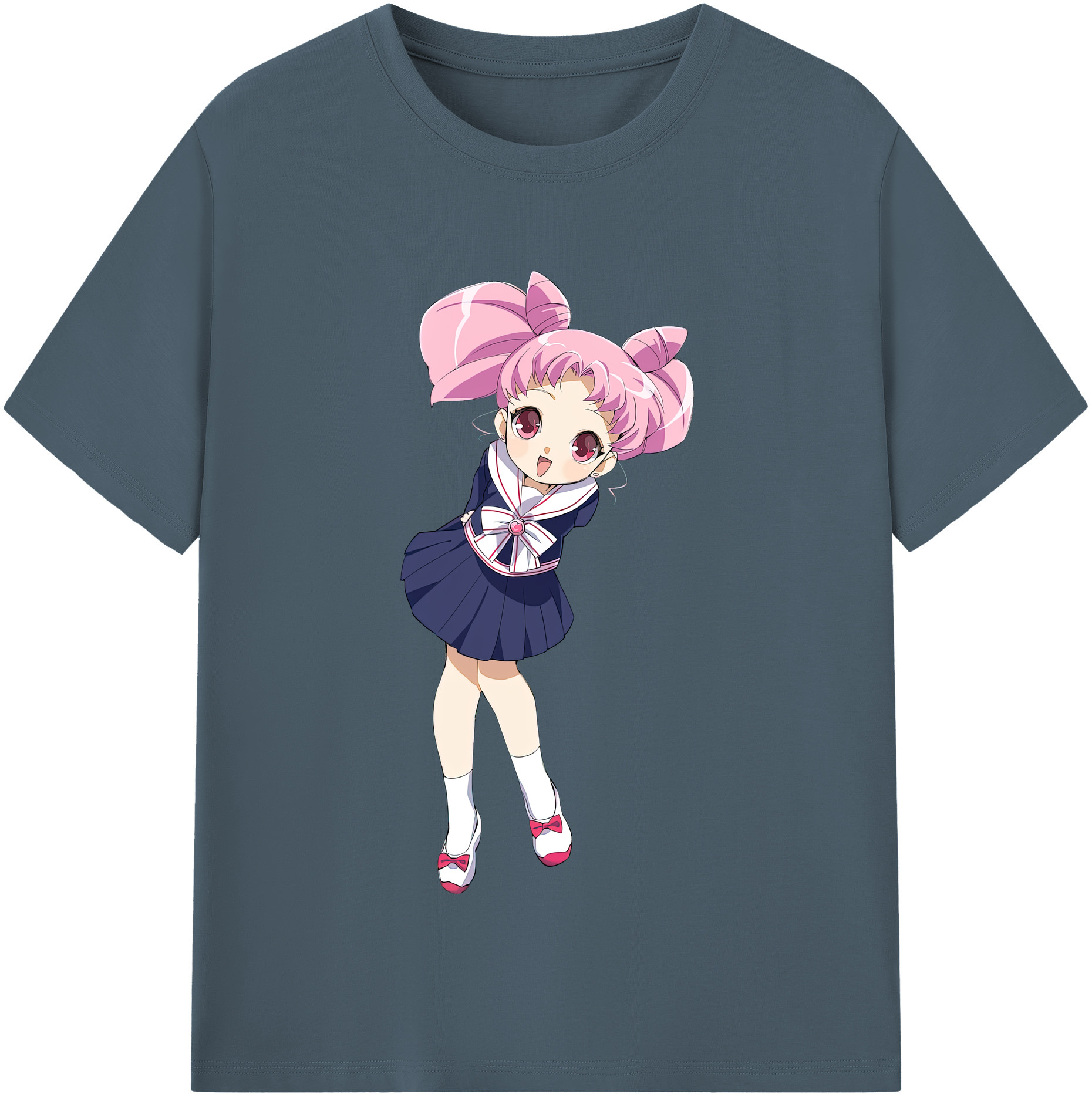 （画像用） 美少女戦士セーラームーン ちびうさ Sailor Moon Chibiusa Tsukino Usagi Small Lady Serenity 綿100％半袖Tシャツ（フロントプリント）
